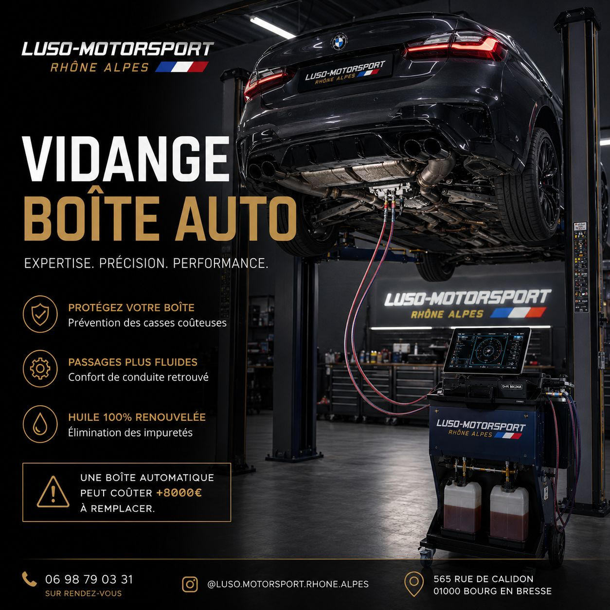 Vidange boîte automatique Bourg-en-Bresse - Luso-Motorsport Rhône Alpes
